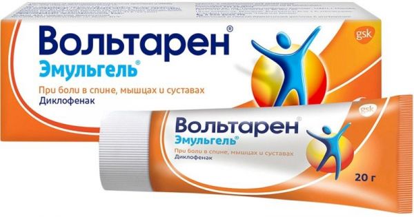 Вольтарен эмульгель при боли в спине, мышцах и суставах, гель 1%, 20г