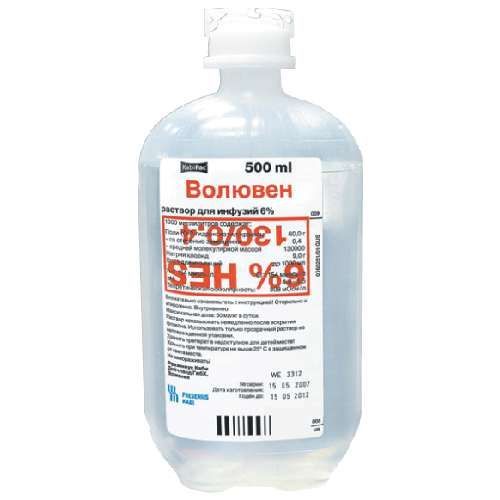 Волювен 6% 500мл 10 шт раствор для инфузий